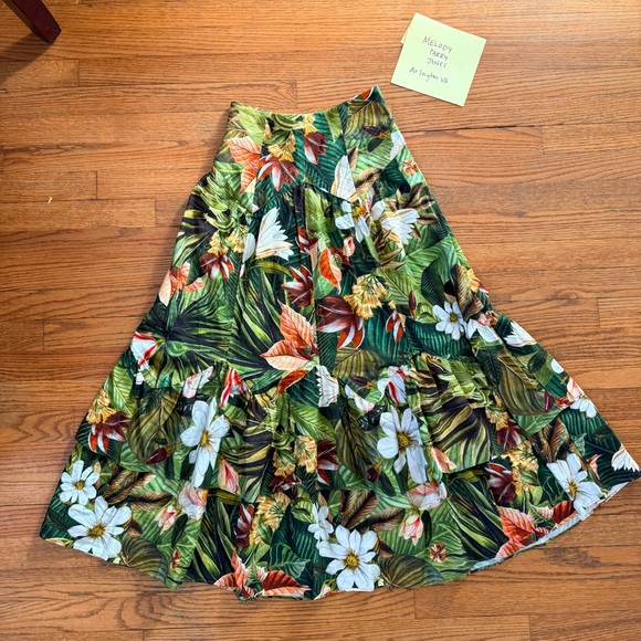 Farm Rio Tropical Leaf Print Skirt - Picture 5 of 5